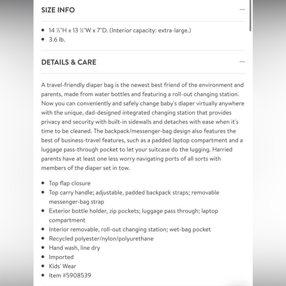 Paperclip Willow Convertible Backpack Diaper Bag - Picture 6 of 6